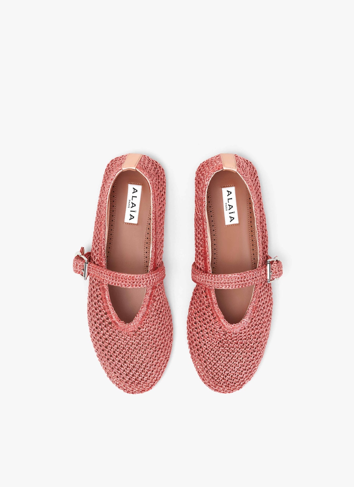 BALLET FLATS IN KNITTED LUREX ALAÏA CORAL BALLET FLATS IN KNITTED LUREX